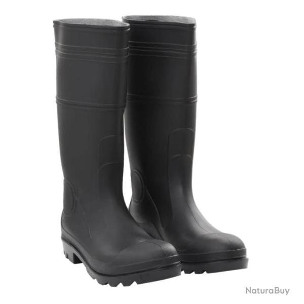Bottes de Pluie Noires en PVC - Taille 38 � 46 - Imperm�ables et Antid�rapantes