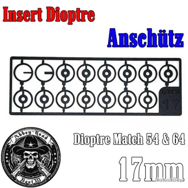 15 Insert dioptre Anschtz pour Match 54 et Match 64 17mm - Bast3d