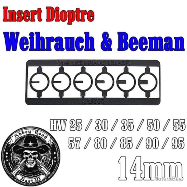 6 Insert dioptre Weihrauch et Beeman 14mm - Blade - Bast3d
