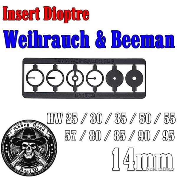 6 Insert dioptre Weihrauch et Beeman 14mm - Varit - Bast3d