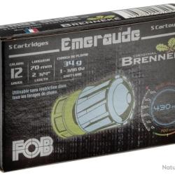 En Promo ! Balles Brenneke Fob Emeraude - Cal.12/70 par 25 ( 5 bo&icirc;tes de 5 )