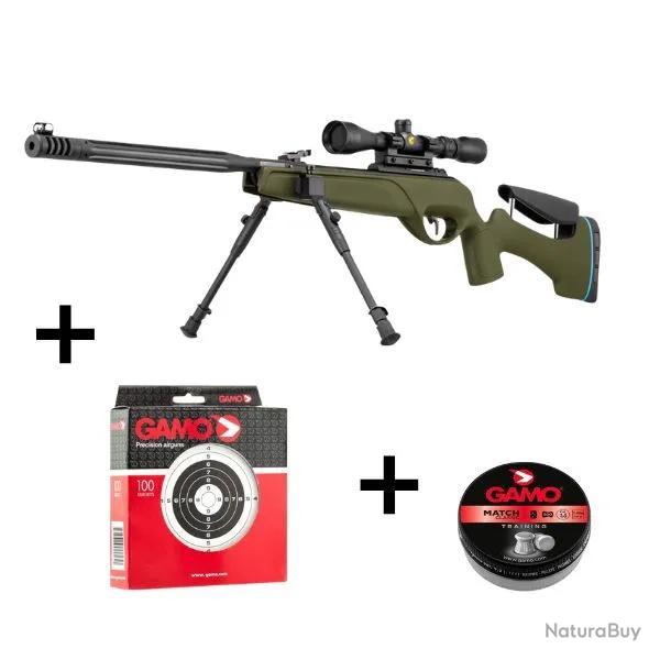 Pack Carabine Gamo HPA Mi Jungle 3-9x40WR avec bipied double
