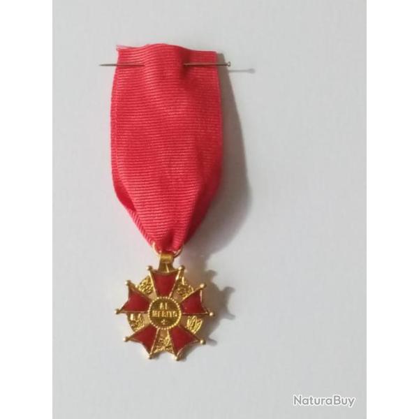 M�daille au m�rite scolaire avec ruban, �mail rouge