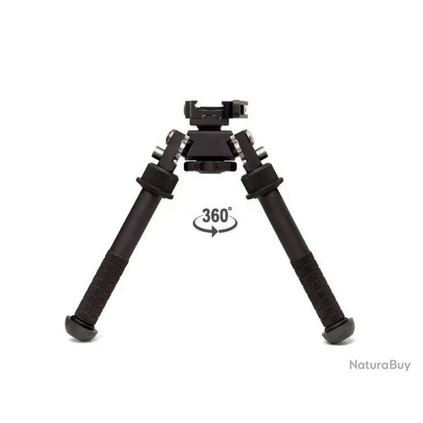 Bipied tactique rotatif et pivotant avec fixation attache rapide pour rail picatinny