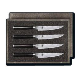 Coffret de 4 Couteaux &agrave; Steak Japonais KAI Shun Classic DMS-400 - Lame Damas VG-MAX 12 cm