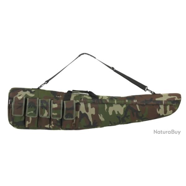 Sac � fusil avec bretelles 135 cm en tissu Oxford camouflage vert