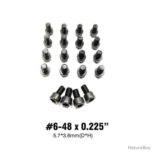Vis Torx #6-48 x 0.225" 5,7x3,6mm pour arme, montage et optique - Lot de 20 pi�ces