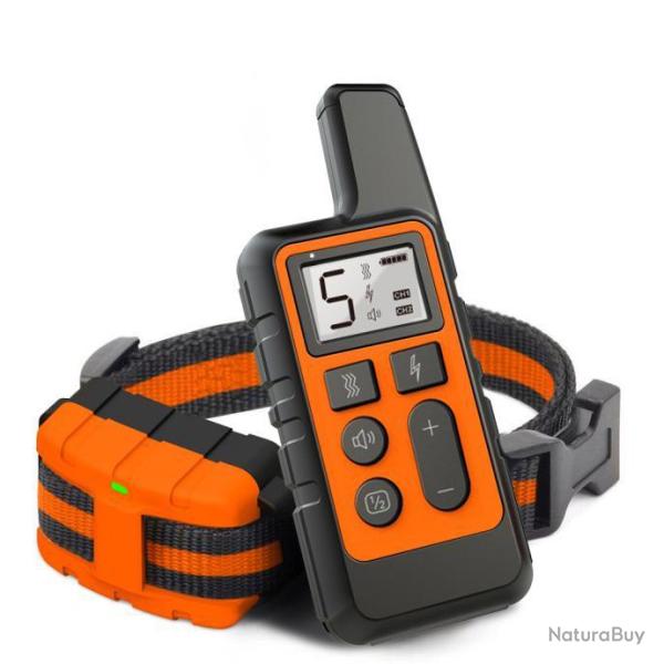COLLIER ANTI-ABOIEMENT AVEC TELECOMMANDE - PORTEE 500M -ORANGE - LIVRAISON GRATUITE
