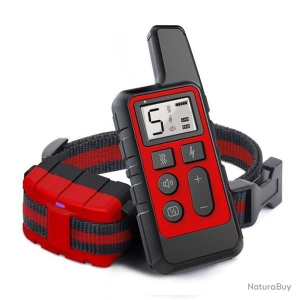 COLLIER ANTI-ABOIEMENT AVEC TELECOMMANDE - PORTEE 500M -ROUGE - LIVRAISON GRATUITE