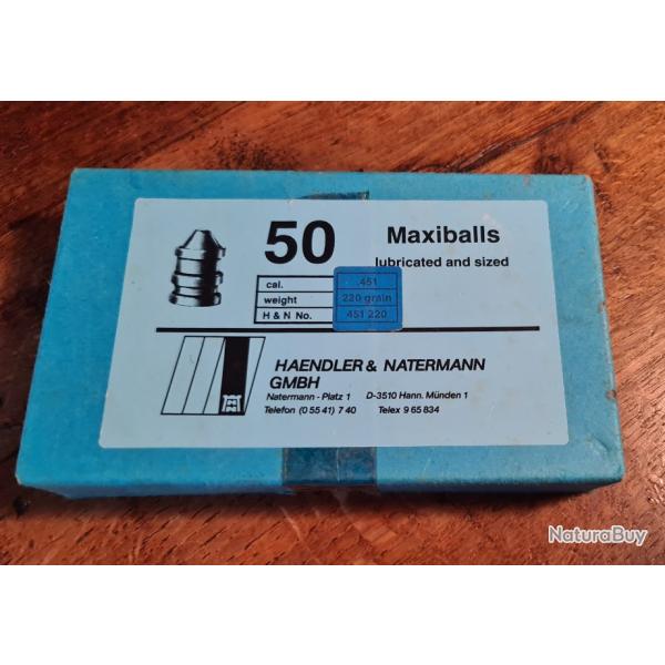 Bo�te de 50 balles Maxiballs (H&N)  Cal. 451 220 grains