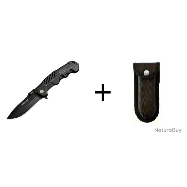 Couteau pliant noir avec �tui