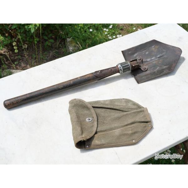 guerre d'INDOCHINE ou d'ALGERIE - Pelle pliante arm�e fran�aise + �tui