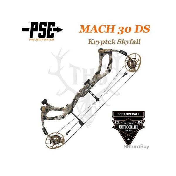 PSE MACH 30 DS Arc compound � poulies en carbone monocoque 50-60# Droitier Kryptek Obscura Skyfall