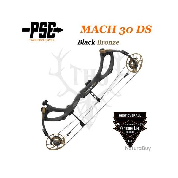 PSE MACH 30 DS Arc compound � poulies en carbone monocoque 70-80# Gaucher Black/Bronze