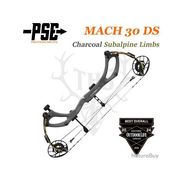 PSE MACH 30 DS Arc compound � poulies en carbone monocoque 70-80# Droitier Charcoal/Subalpine Limbs
