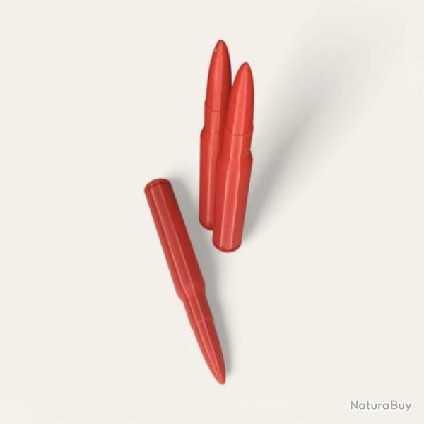 3 Cartouches Amortisseur/Manipulation Rouge en GP11 (7.5x55 Suisses) - Made in France