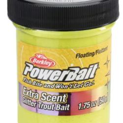 P&acirc;te &agrave; truite Berkley PowerBait trout bait glitter jaune 50gr