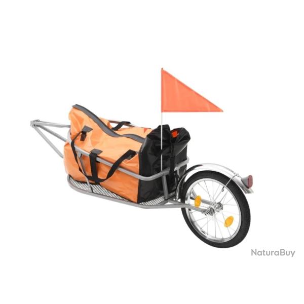 Remorque  Bagages pour Vlo avec Sac - Orange & Noir
