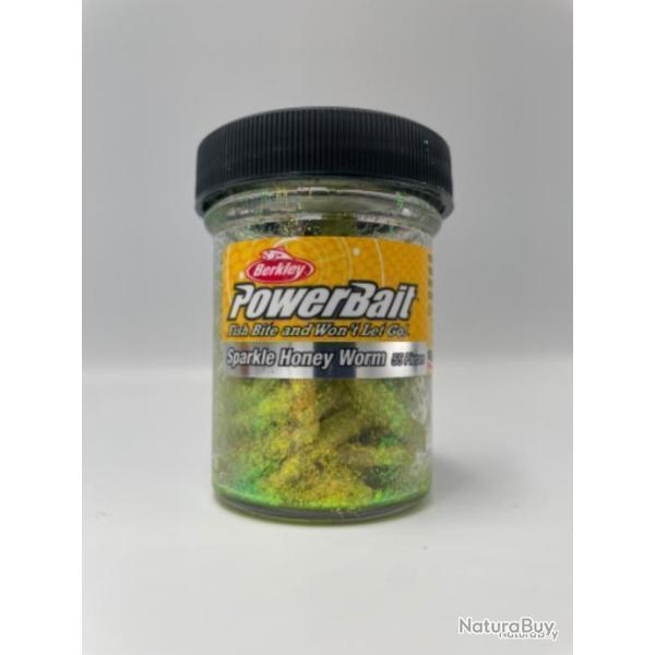 Appat Berkley Powerbait Honey Worm - Par 55 yellow scales