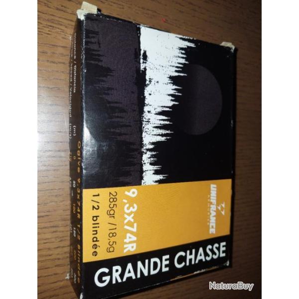 Boite de 20 balles unifrance 9.3x74r , identique � l'Alaska de norma