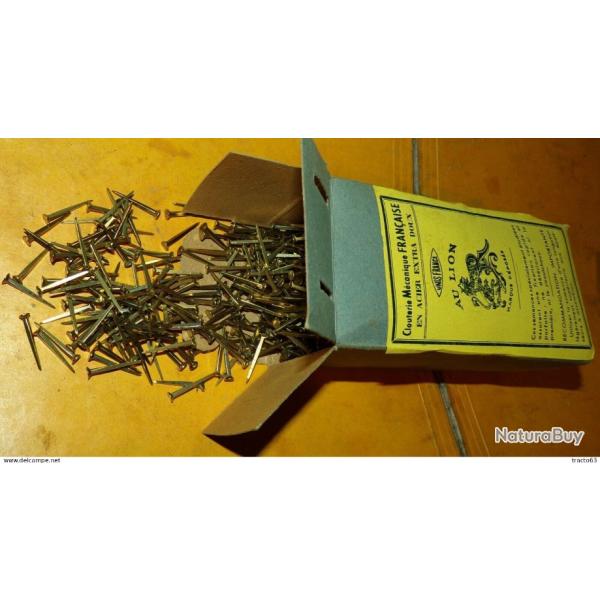 BOITE DE 1 KILO DE CLOUS SEMENCES SPECIALES POUR SEMELLES CAOUTCHOUC EN ACIER EXTRA DOUX LAITONNEES