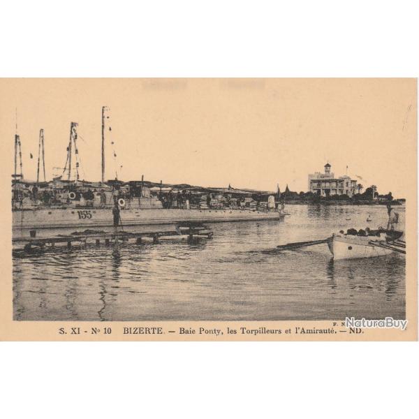 CPA -Marine Militaire -BIZERTE- Baie Ponty les Torpilleurs et l'Amiraut�  N�685