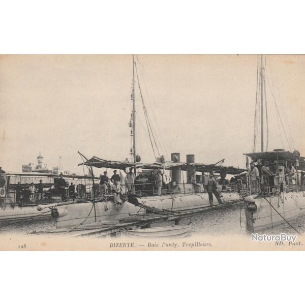 CPA -Marine  fran�aise - "BIZERTE " Baie Ponty Torpilleurs N�111