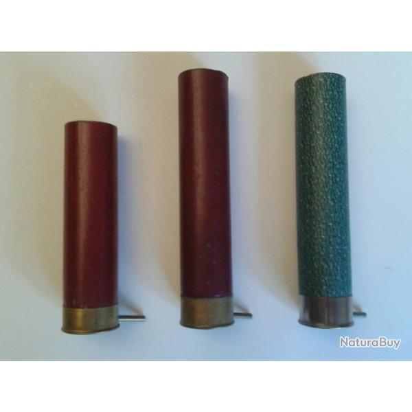 Lot 3 Rares Douilles Carton Calibre 10  broche longueur 80 mm - 100 mm Chaudin et SFM