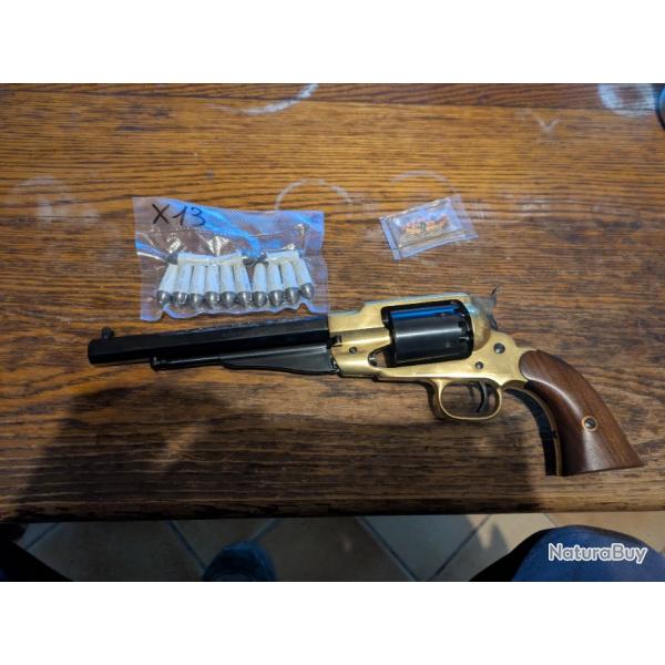 Pistolet � poudre noire remington 1858 calibre 44 pietta carcasse laiton