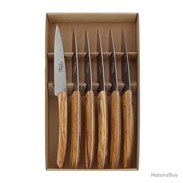 BJB.1023TC Coffret 6 couteaux de table BJB Le Thiers� "Campagne" olivier