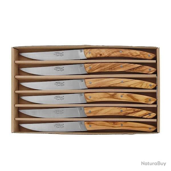 BJB.1023 Coffret 6 couteaux de table BJB "Le Thiers " olivier