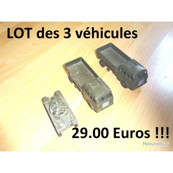 LOT DINKY TOYS 1 char EBR PANHARD / 2 BERLIET TOUS TERRAIN dans l'�tat - VENDU PAR JEPERCUTE (GE99)