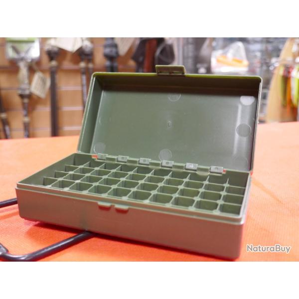 boite plastique de rangement pour 50 munitions de type 45 ACP/ 40SW/ 357/ 45LC /.44