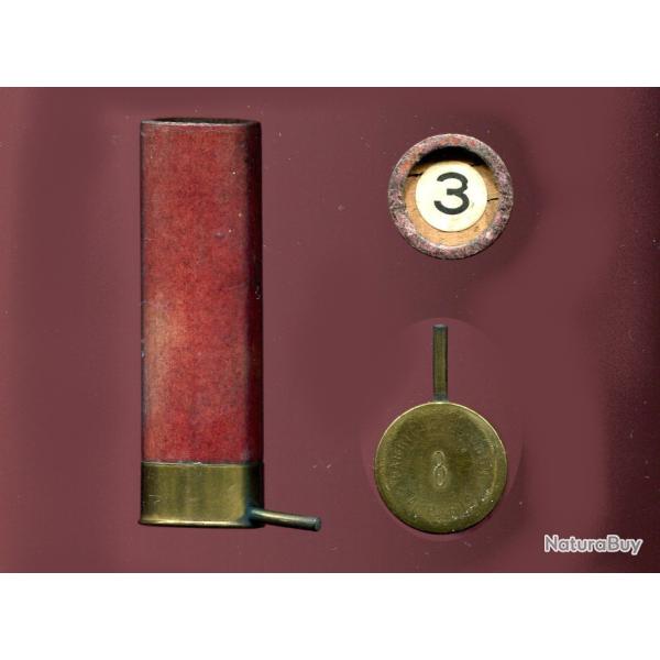 cal. 8 � broche -  RARE marquage en relief : FABRIQUE CHAUDUN PARIS - carton rouge vert 73 mm