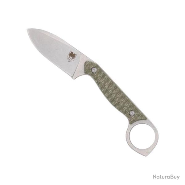 Couteau Cobratec Wolfteeth Lame Acier 14C28N Manche G10 Green Etui Kydex CBTWLTODG