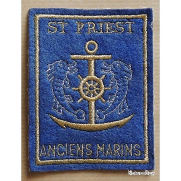 Ancien Patch � coudre (�cusson) MARINE Anciens Marins de Saint-Priest pour collection, ne pas porter