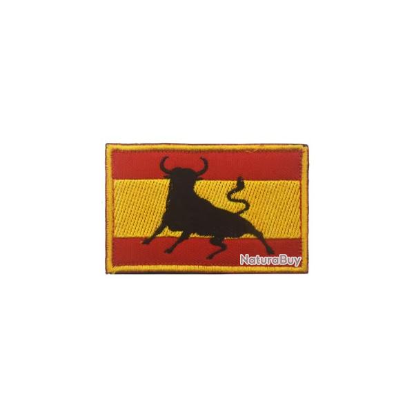 Patch drapeau - Espagne Taureau - velcro - Livraison gratuite