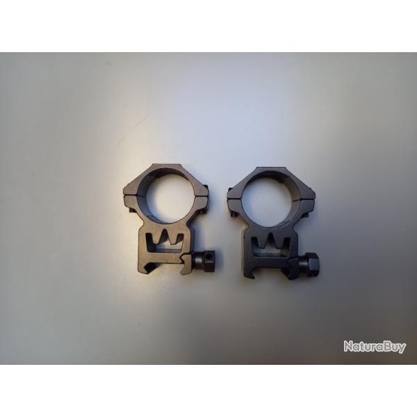 Anneaux/colliers de montage 30mm pour lunettes airsoft