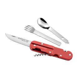 Couteau de poche multifonctions Bivouac rouge
