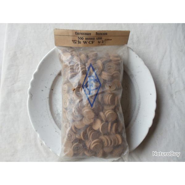 Poche  de 500 rondelles li�ge en calibre 16 , n� 9 .