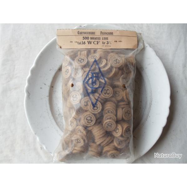 Poche  de 500 rondelles li�ge en calibre 16 , n� 8.