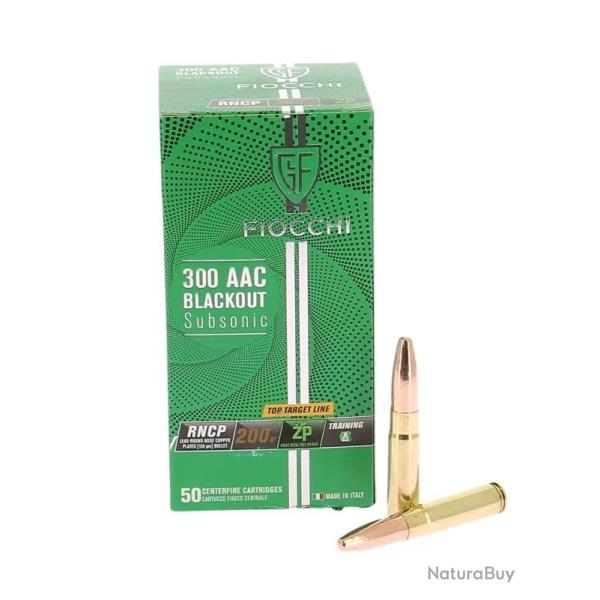 Munitions FIOCCHI calibre 300AAC Blackout Subsonic 200 grains RNCP