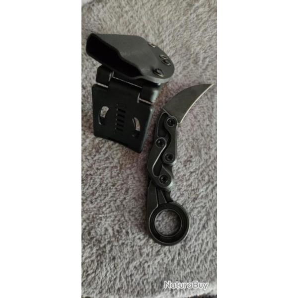 karambit kinetic , manche titane , lame M390 Kydex sur mesure Kit complet