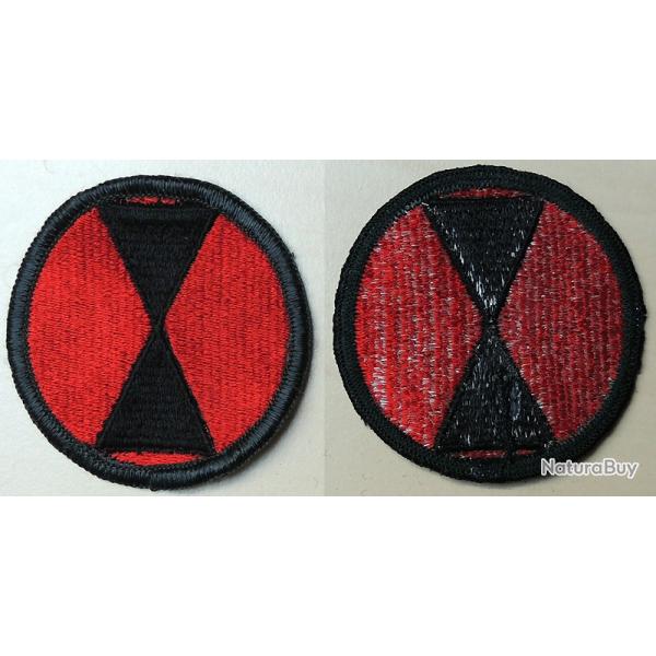 USA Ancien Patch � coudre 7th Division "Bayonet" rouge & noir VIETNAM pour collection ne pas porter