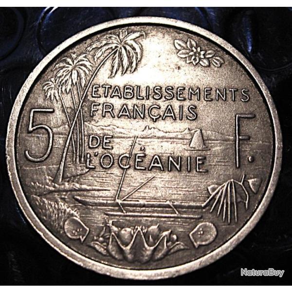 OCEANIE Ets Fran�ais piece de 5 franc alu de 1952 TTB