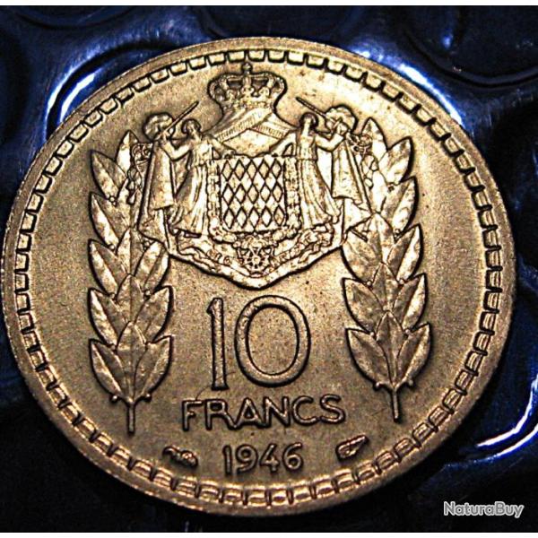 MONACO  piece de 10 francs Turin  cupro de 1946  TTB