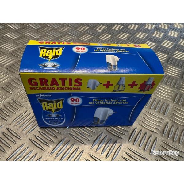 prise electrique anti moustiques avec 2 recharges raid