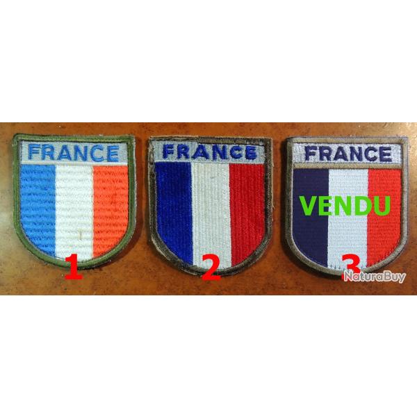 1 Ancien patch tricolore FRANCE : Bleu pale (N�1 sur la photo) velcro au dos POUR COLLECTION