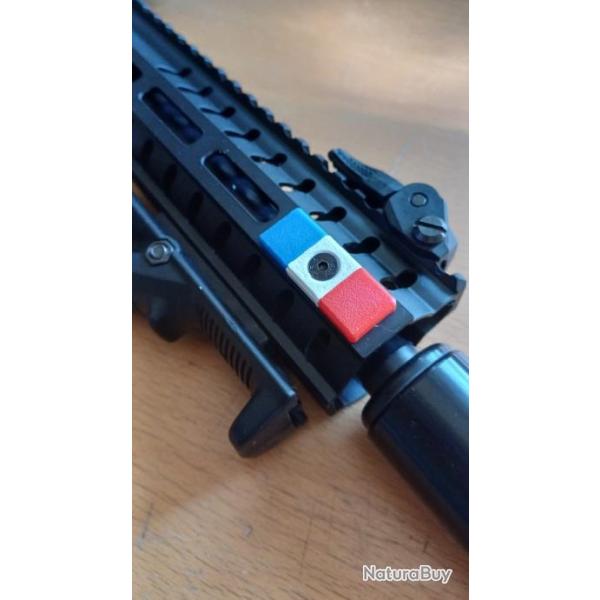 Clip Couvre rail M-lok - Drapeau Fran�ais Bleu Blanc Rouge