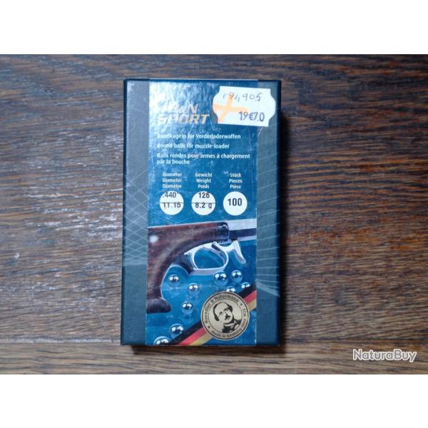 Boite de 100 balles rondes pour Armes � Poudre Noire - H&N Sport - cal .440